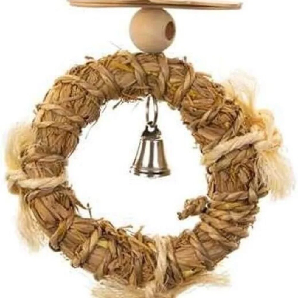 Prevue Pet Naturals Sound & Movement Crown Activity Bird Toy Hang 8"X4" Bamboo - Picture 1 of 1